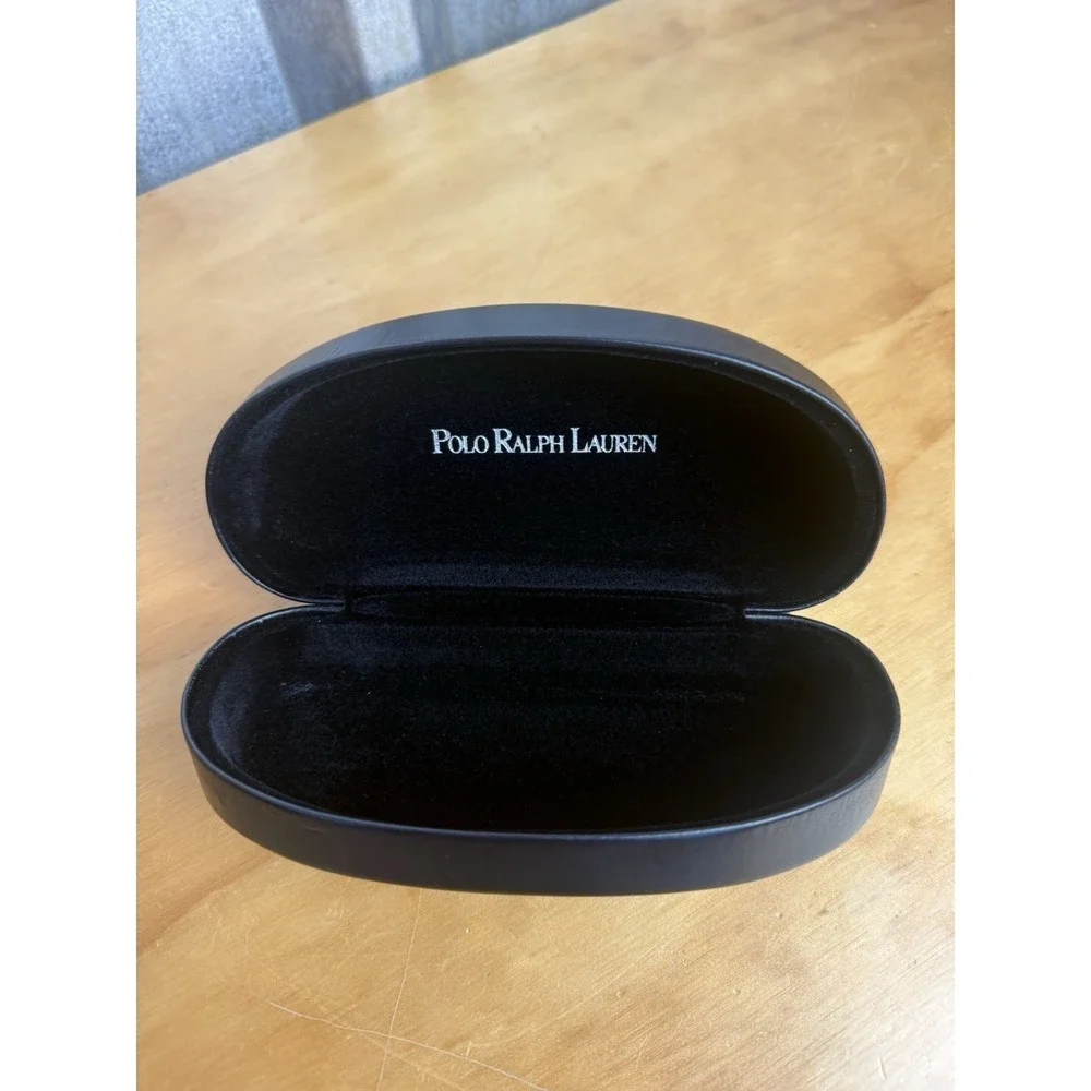Polo Ralph Lauren Large Black Syn Leather Sunglass Eyeglass Clamshell Hard Case